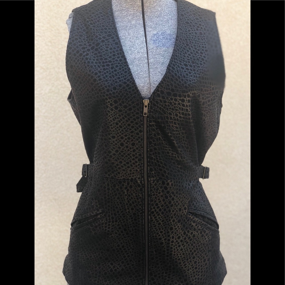 Leather leopard design vest